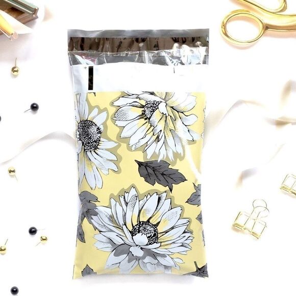 20 - 6x9 Sunflower Print Poly Mailers - Picture 2 of 3